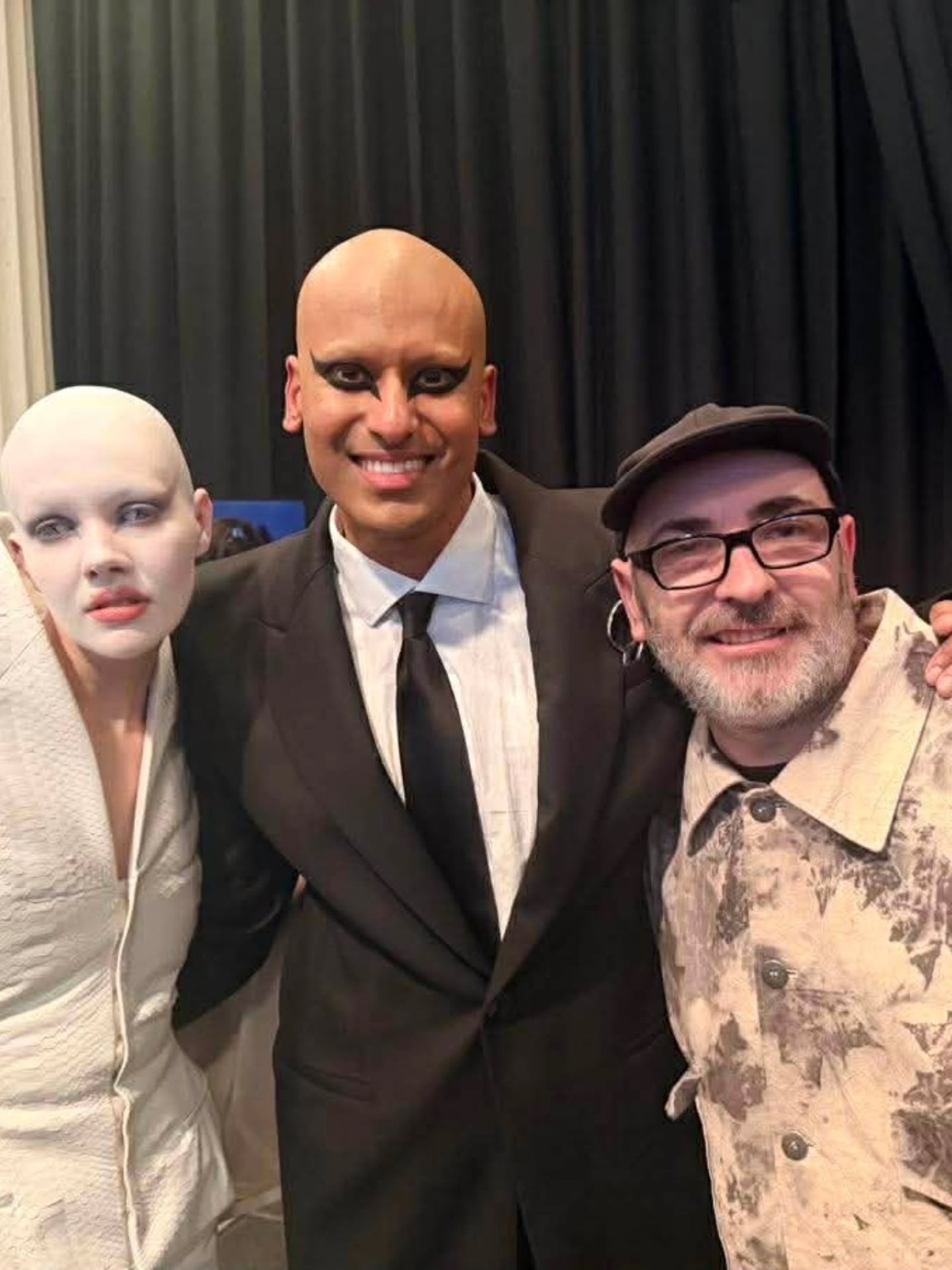 Hannah Rose Dalton and Steven Raj Bhaskaran of Matières Fécales with Milan Tanedjikov, founder of LIGNES DE FUITE.